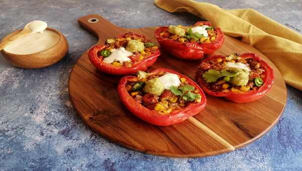 Mexican Quinoa Stuffed Bell Peppers